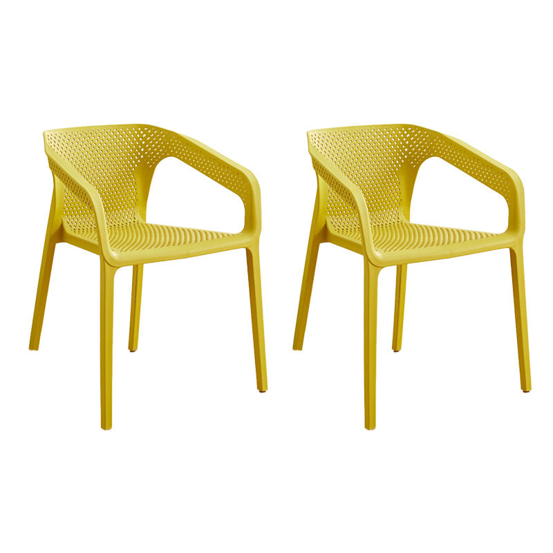 Contemporary Stackable Chairs Dining Kitchen Arm Chairs with Plastic Legs