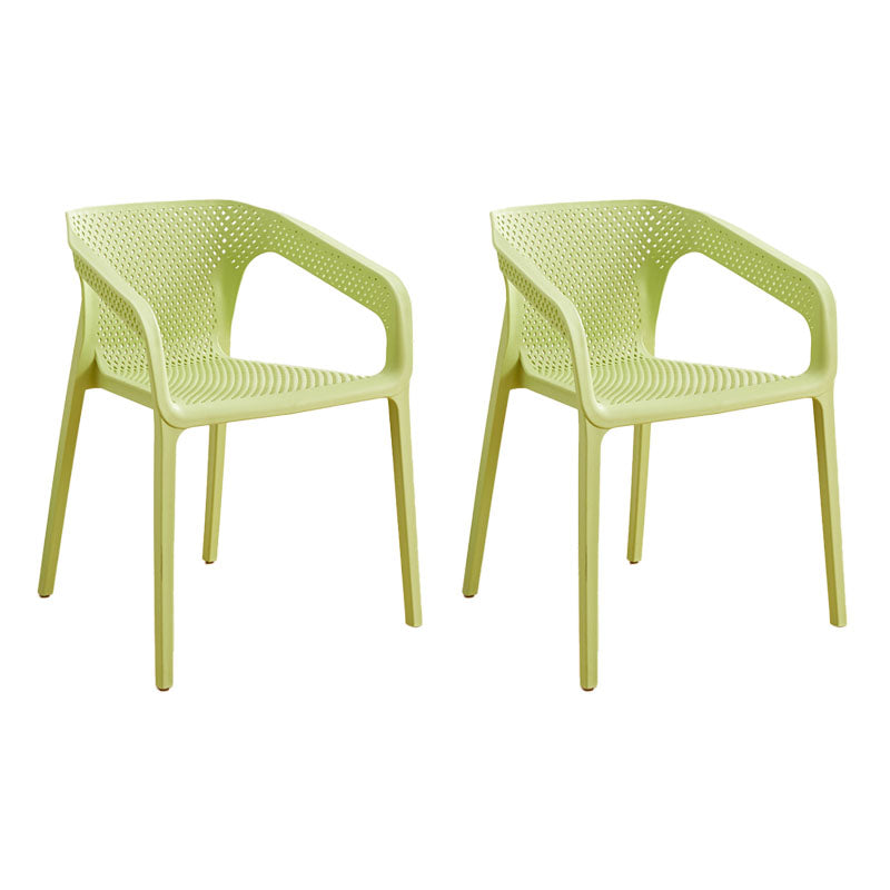 Contemporary Stackable Chairs Dining Kitchen Arm Chairs with Plastic Legs