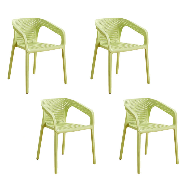 Contemporary Stackable Chairs Dining Kitchen Arm Chairs with Plastic Legs