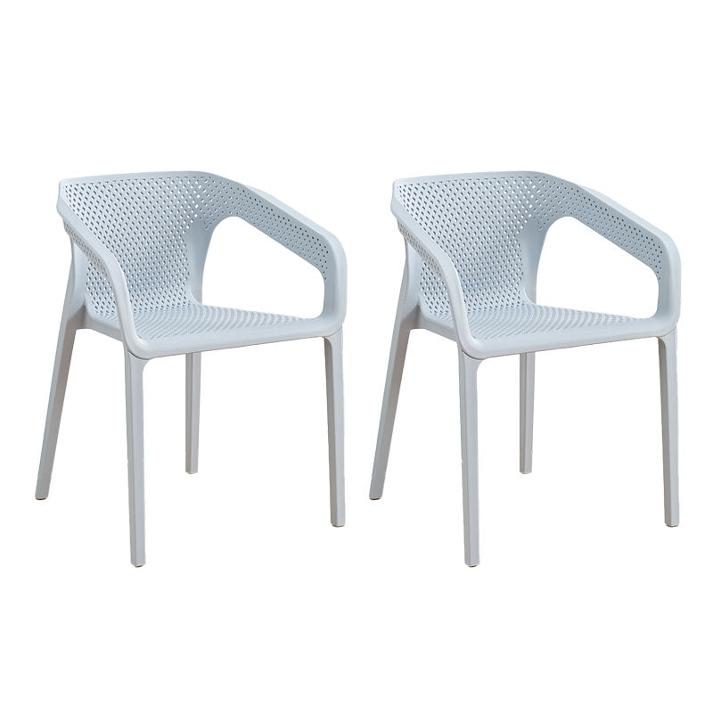 Contemporary Stackable Chairs Dining Kitchen Arm Chairs with Plastic Legs