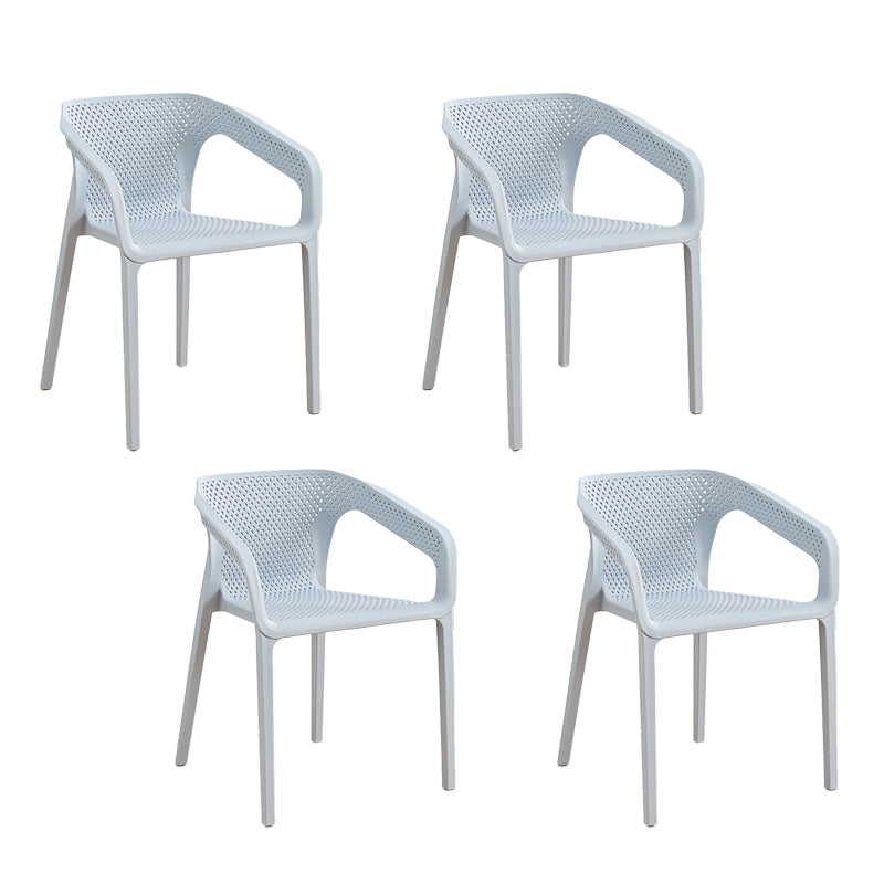 Contemporary Stackable Chairs Dining Kitchen Arm Chairs with Plastic Legs