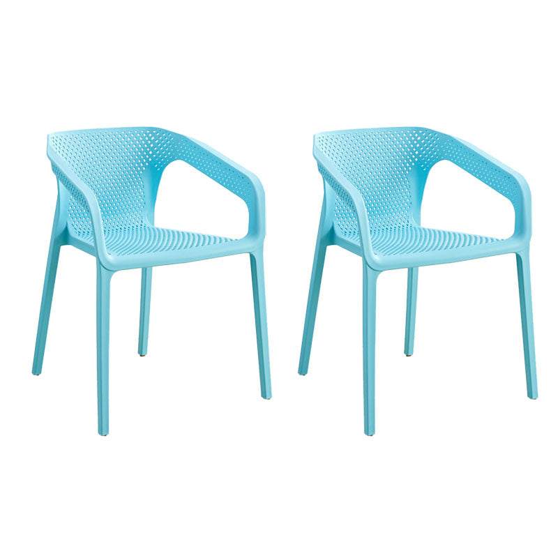 Contemporary Stackable Chairs Dining Kitchen Arm Chairs with Plastic Legs