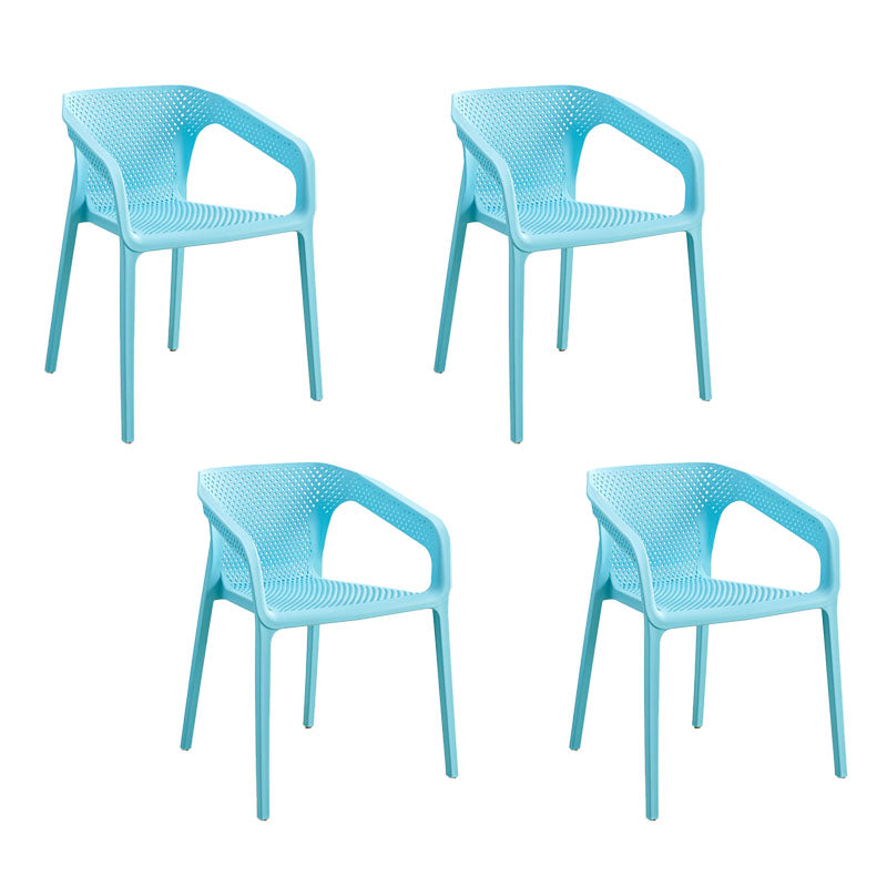 Contemporary Stackable Chairs Dining Kitchen Arm Chairs with Plastic Legs