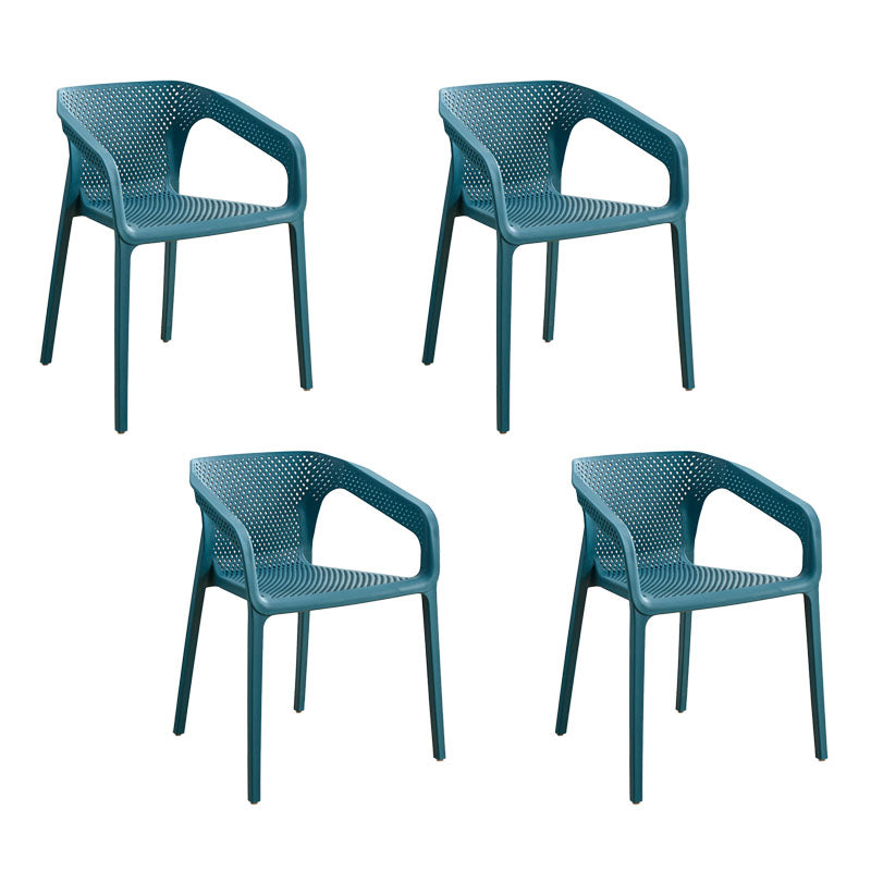 Contemporary Stackable Chairs Dining Kitchen Arm Chairs with Plastic Legs