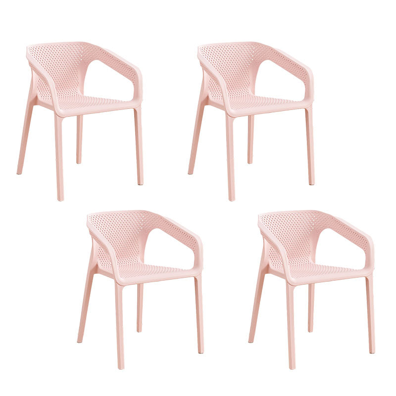 Contemporary Stackable Chairs Dining Kitchen Arm Chairs with Plastic Legs