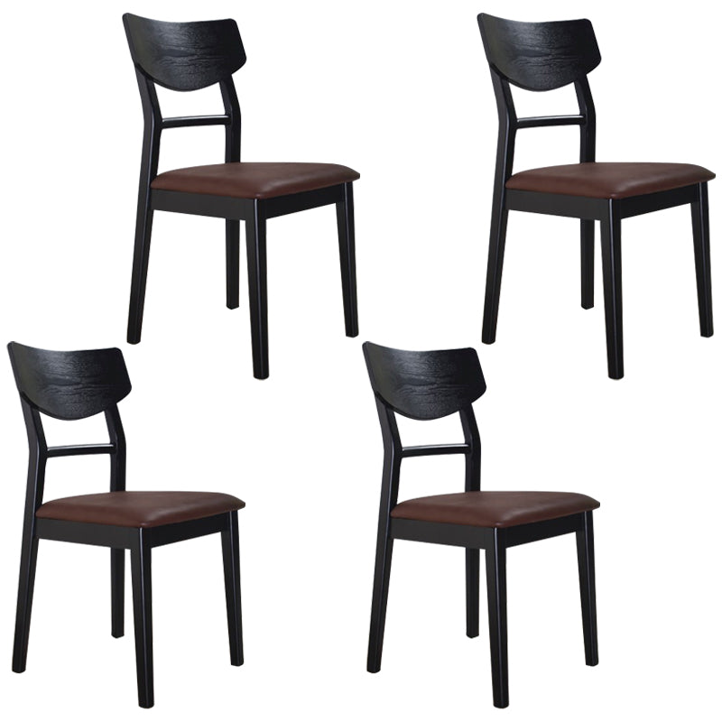 Industrial Ash Open Side Chair Matte Finish Wood Dining Chair