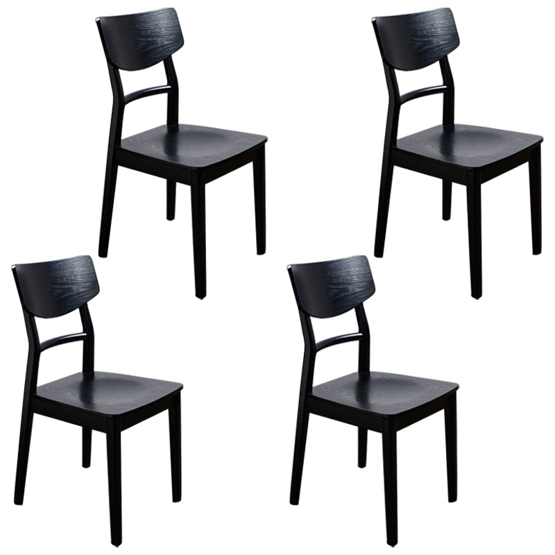 Industrial Ash Open Side Chair Matte Finish Wood Dining Chair