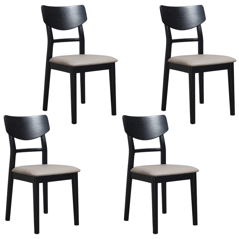 Industrial Ash Open Side Chair Matte Finish Wood Dining Chair