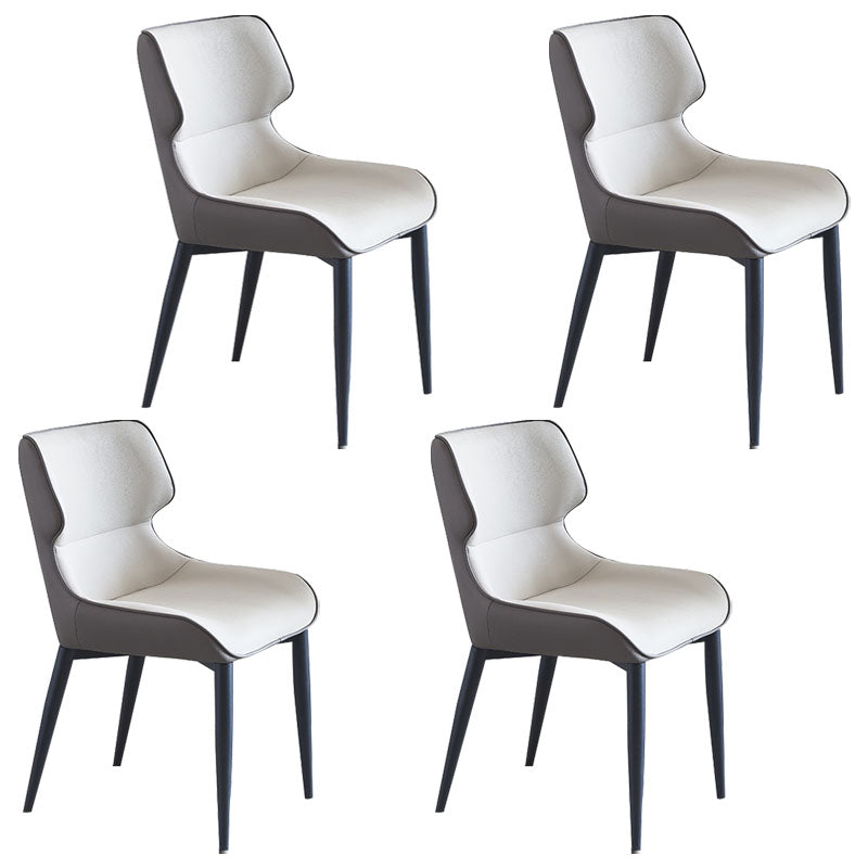 Contemporary Dining Wingback Side Chair Arm Chair with Metal Legs for Kitchen