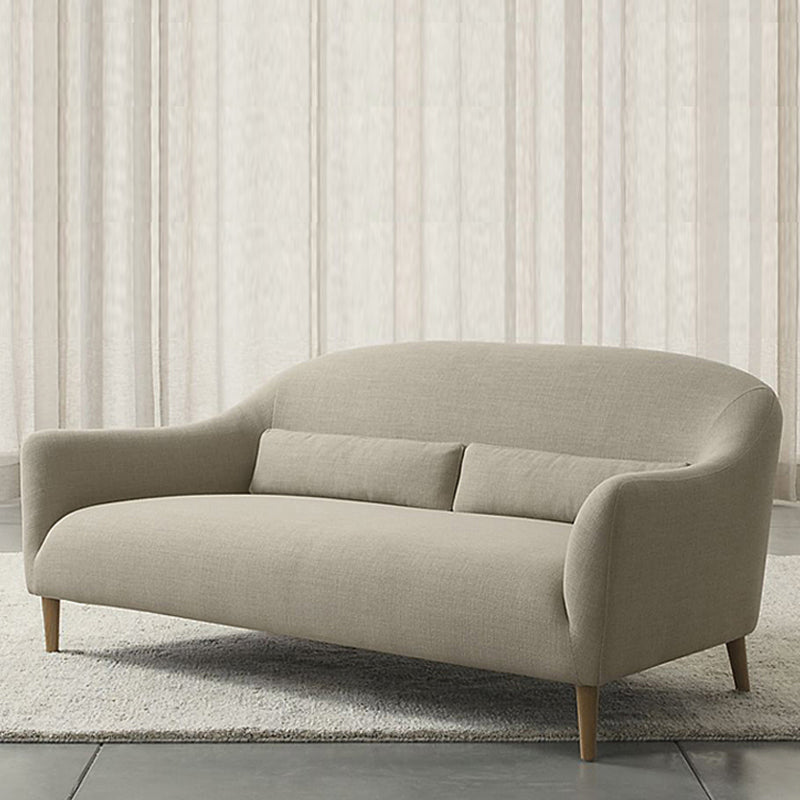 Sofá de lino de 3 asientos escandinavo curvado 33.86 "D ​​x 31.89" H Loveseat