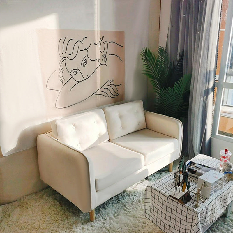 Zeitgenössische Baumwollmischung getuftetes, rutschloses Sofa mit quadratischem Arm