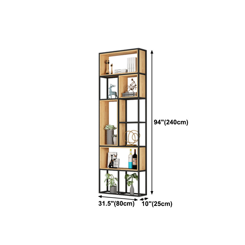 9.84"W Bookshelf Industrial Style Open Back Bookcase for Home and Office