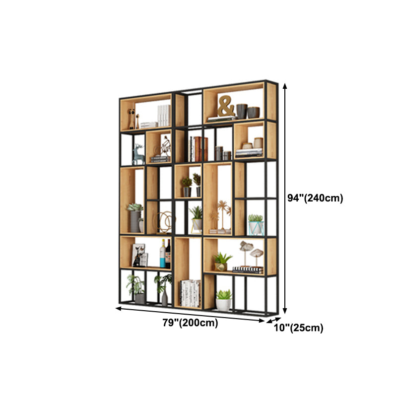 9.84"W Bookshelf Industrial Style Open Back Bookcase for Home and Office