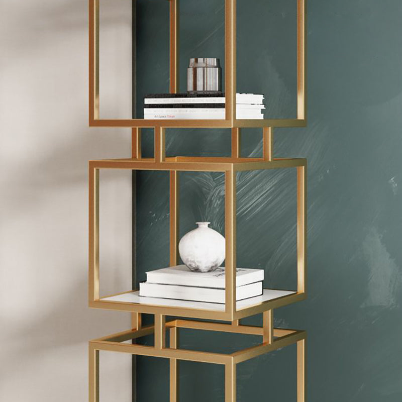 Industrial Metal Open Back Bookshelf Vertical Bookshelf for Living Room