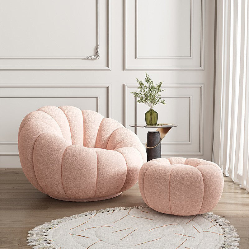 Sofa incurvé de couleur unie contemporaine de 1 place avec des bras en pente pour la chambre