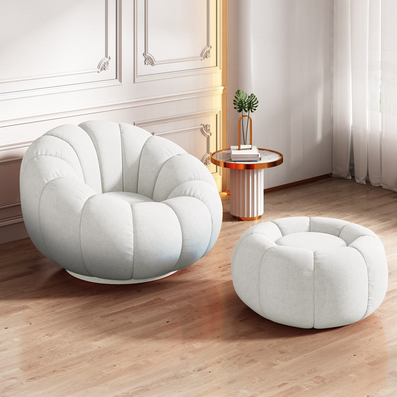 Sofa incurvé de couleur unie contemporaine de 1 place avec des bras en pente pour la chambre