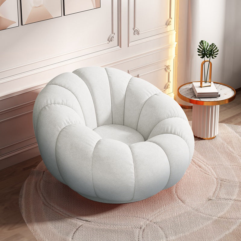 Sofa incurvé de couleur unie contemporaine de 1 place avec des bras en pente pour la chambre