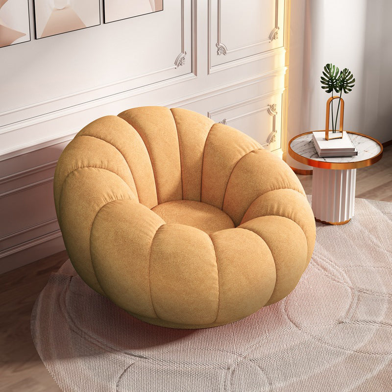 Sofa incurvé de couleur unie contemporaine de 1 place avec des bras en pente pour la chambre