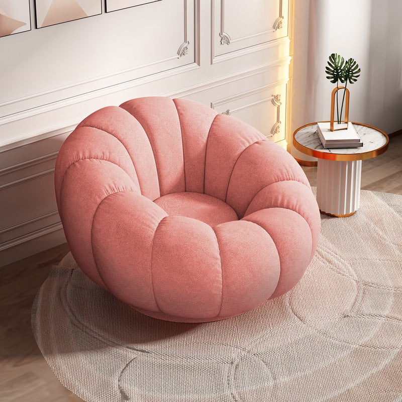 Sofa incurvé de couleur unie contemporaine de 1 place avec des bras en pente pour la chambre