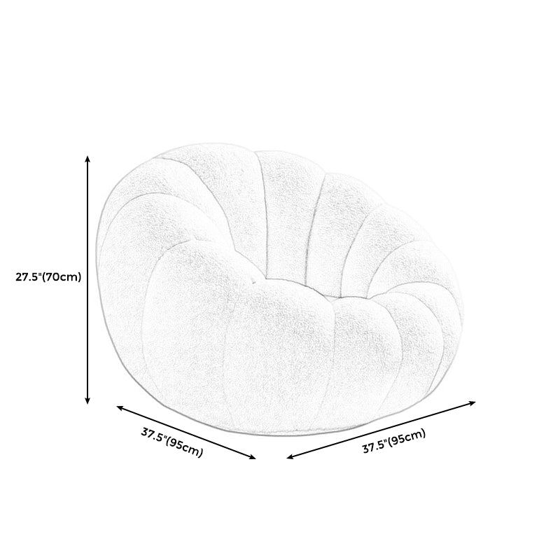 Sofa incurvé de couleur unie contemporaine de 1 place avec des bras en pente pour la chambre