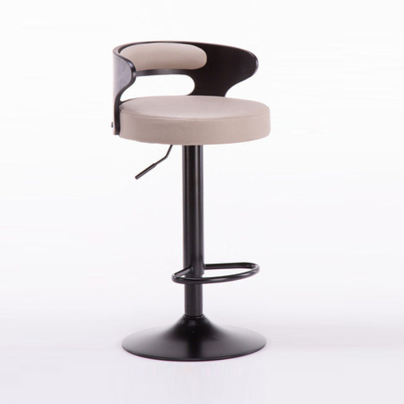 Contemporary Liftable Bar Stool Round Counter Bar Stool with Metal Legs