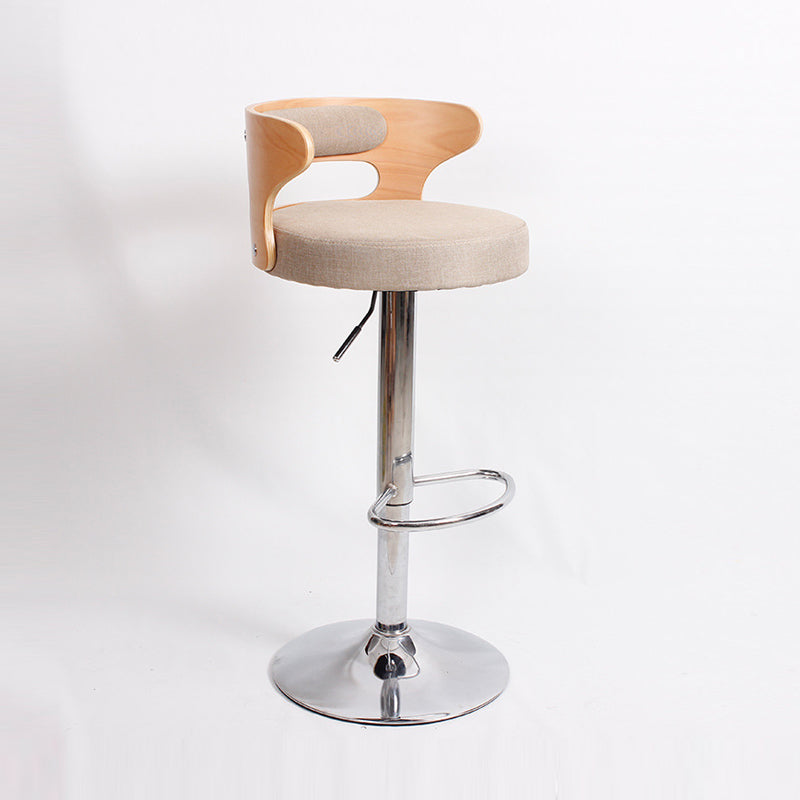 Contemporary Liftable Bar Stool Round Counter Bar Stool with Metal Legs