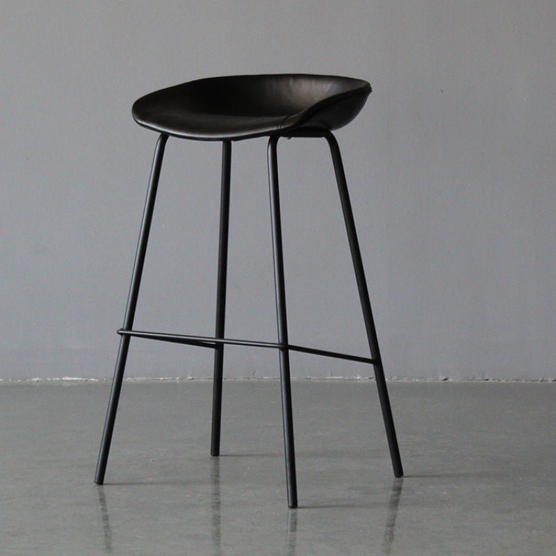 Metal Industrial Dining Room Armless Stool Low Back Bar Stool