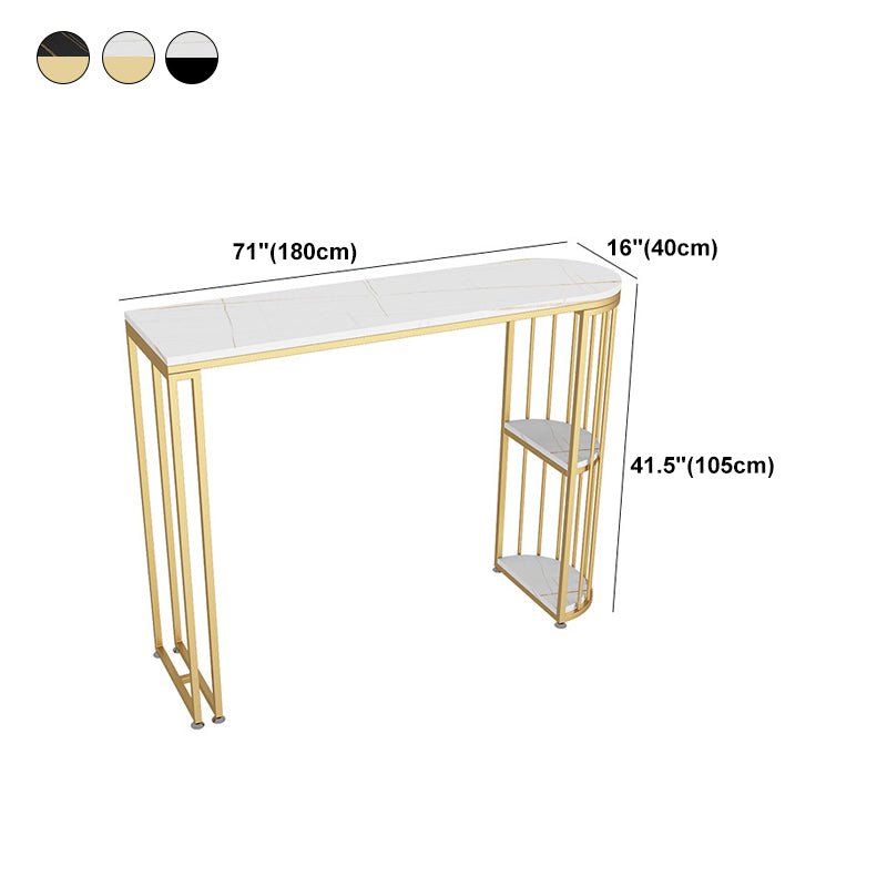 Stone Top Bar Table Traditional Luxury Bar Table with Sled Base