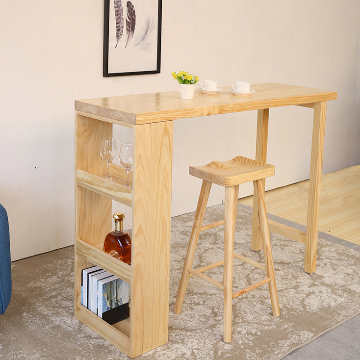 Contemporary Dining Bar Counter Table Rectangle Wooden Table for Kitchen