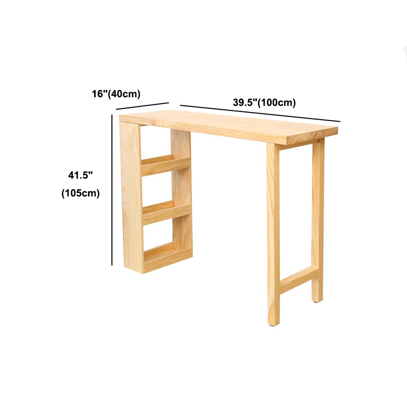 Contemporary Dining Bar Counter Table Rectangle Wooden Table for Kitchen