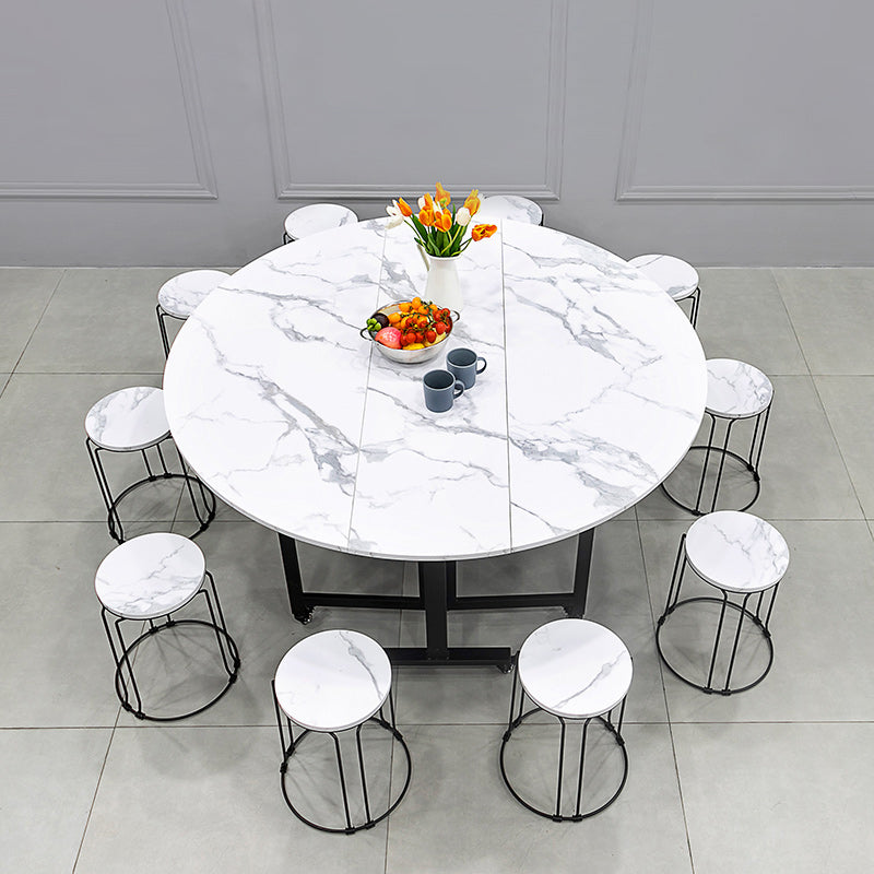 Modern 1/4/9/11/13 Pieces Foldable Dinette Set White Engineered Wood Dining Table Set