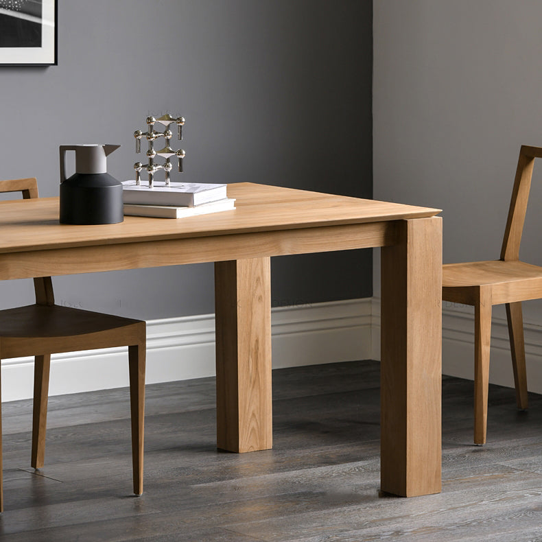 Modern Fir Wood Table for Restaurant Rectangle Dining Table with 4 Legs