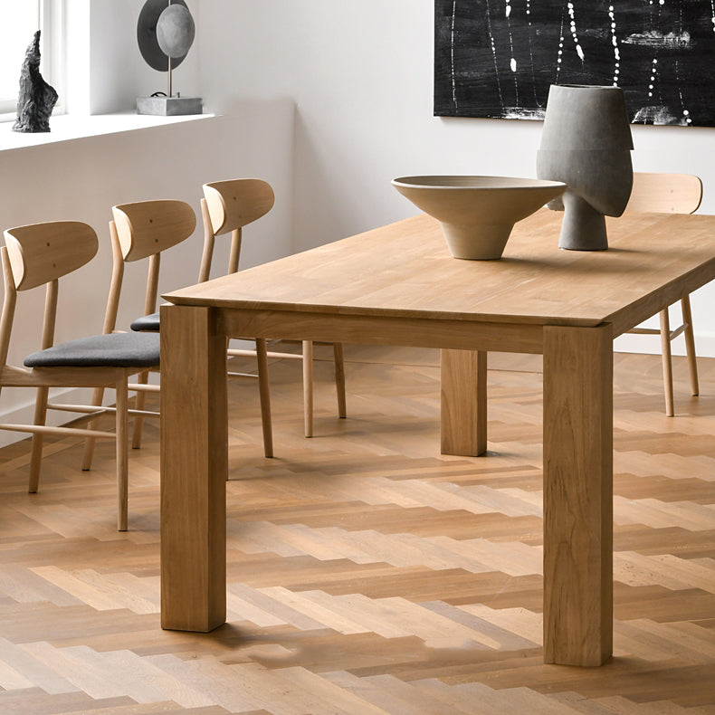 Modern Fir Wood Table for Restaurant Rectangle Dining Table with 4 Legs