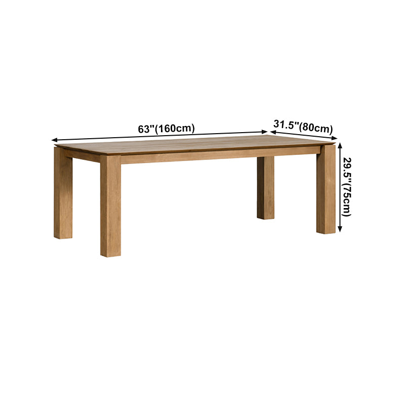 Modern Fir Wood Table for Restaurant Rectangle Dining Table with 4 Legs