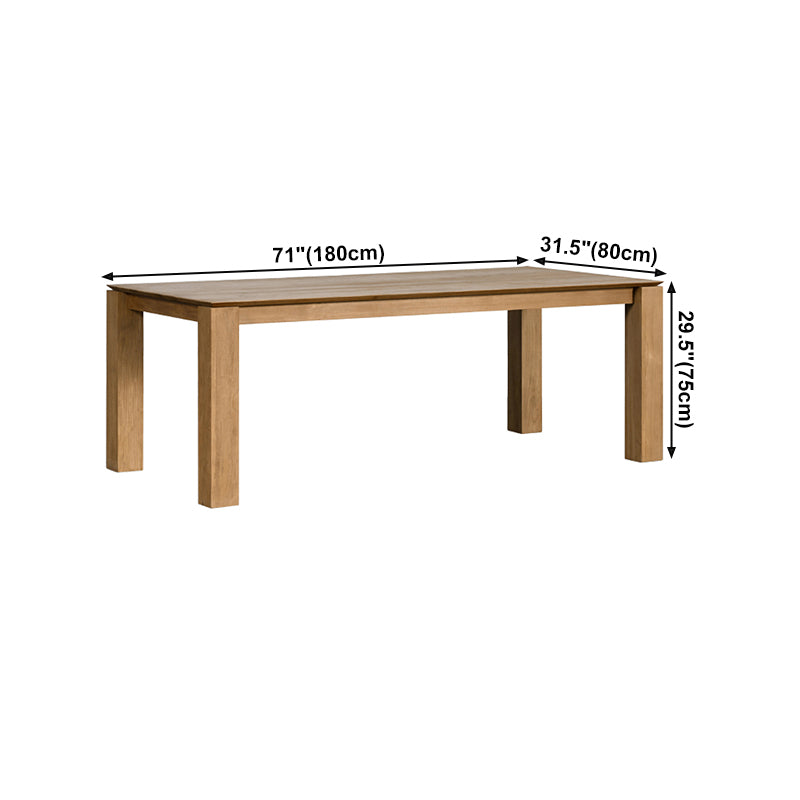 Modern Fir Wood Table for Restaurant Rectangle Dining Table with 4 Legs