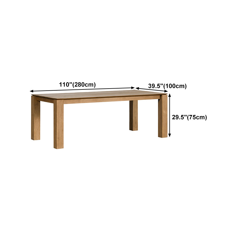 Modern Fir Wood Table for Restaurant Rectangle Dining Table with 4 Legs