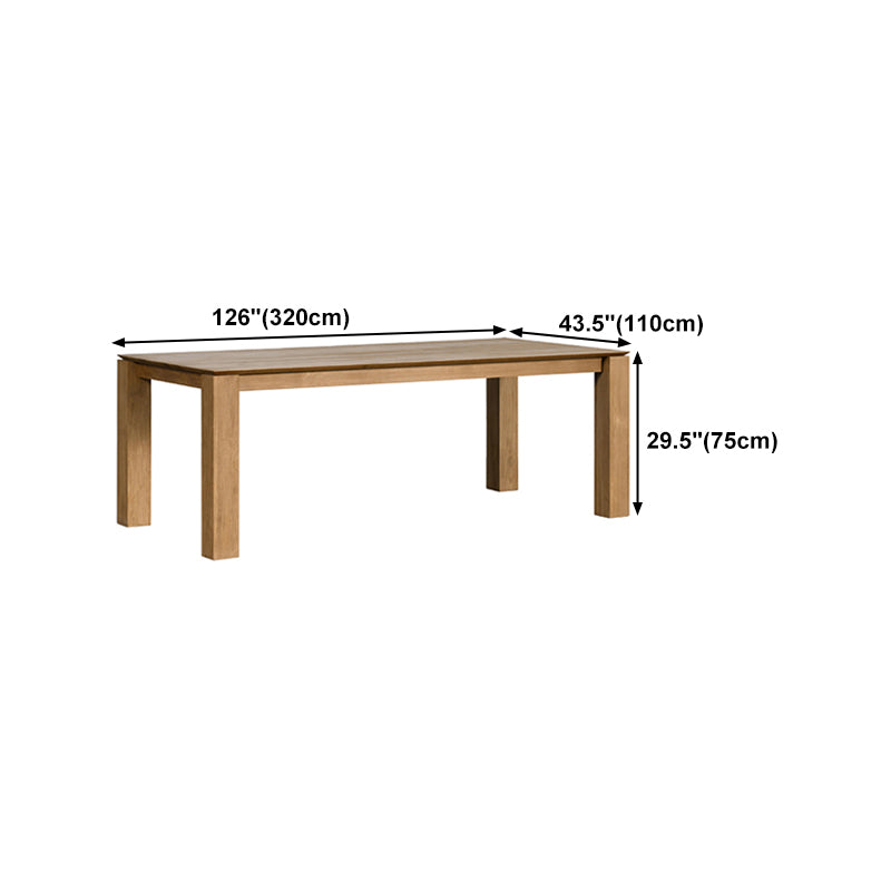 Modern Fir Wood Table for Restaurant Rectangle Dining Table with 4 Legs