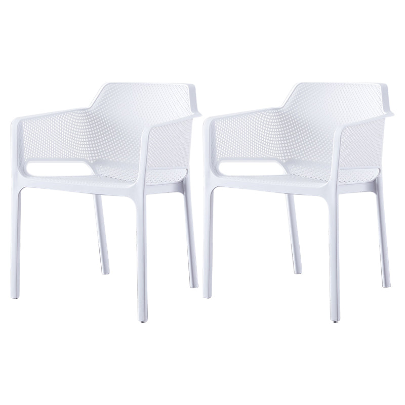 Scandinavian Plastic Kitchen Dining Room Chair Solid Back Arm Chair