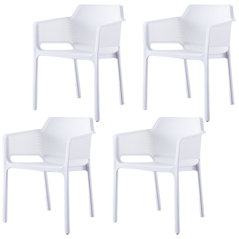 Scandinavian Plastic Kitchen Dining Room Chair Solid Back Arm Chair