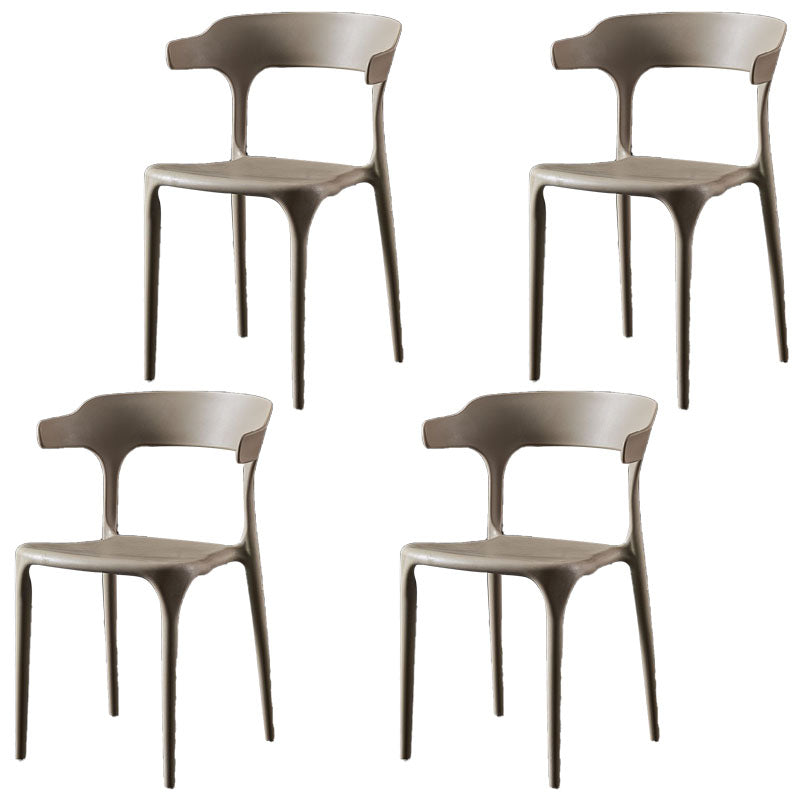 Scandinavian Plastic Restaurant Arm Chair Open Matte Finish Dining Chair