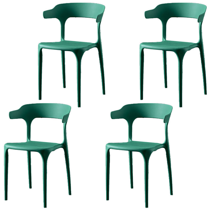 Scandinavian Plastic Restaurant Arm Chair Open Matte Finish Dining Chair