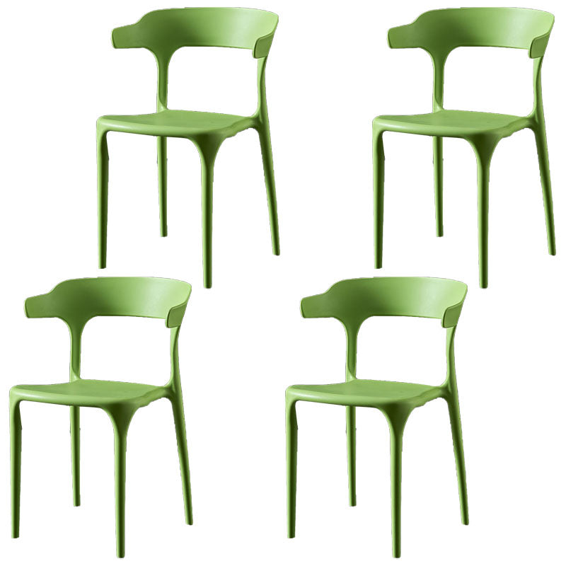 Scandinavian Plastic Restaurant Arm Chair Open Matte Finish Dining Chair