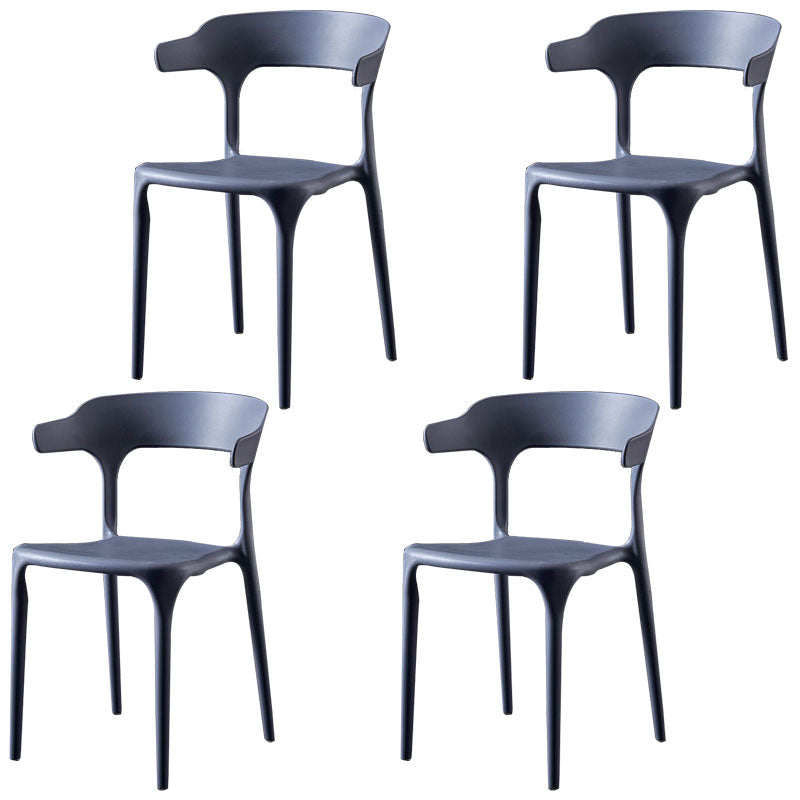 Scandinavian Plastic Restaurant Arm Chair Open Matte Finish Dining Chair