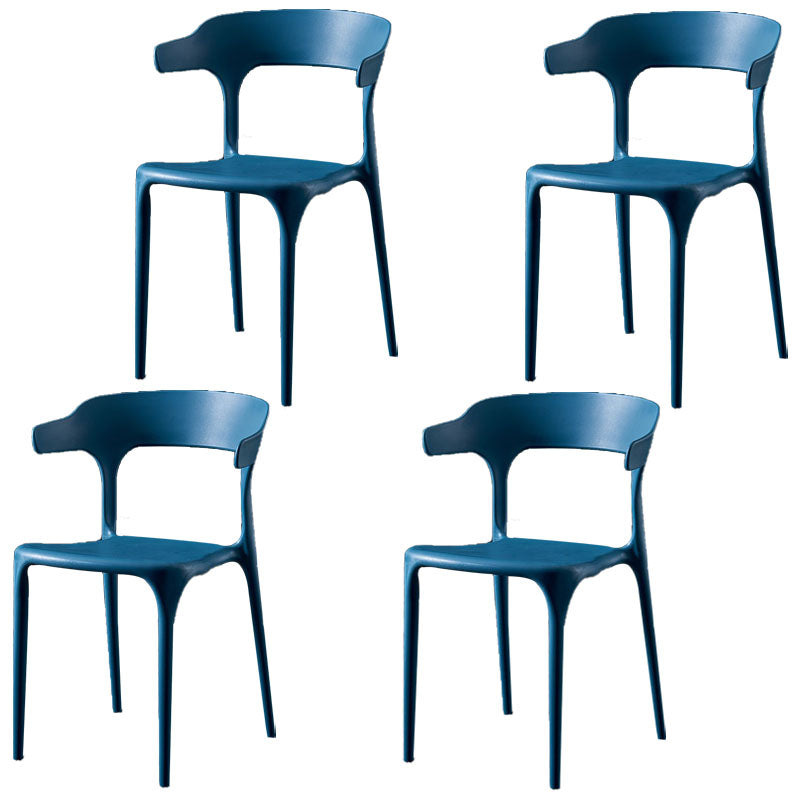 Scandinavian Plastic Restaurant Arm Chair Open Matte Finish Dining Chair