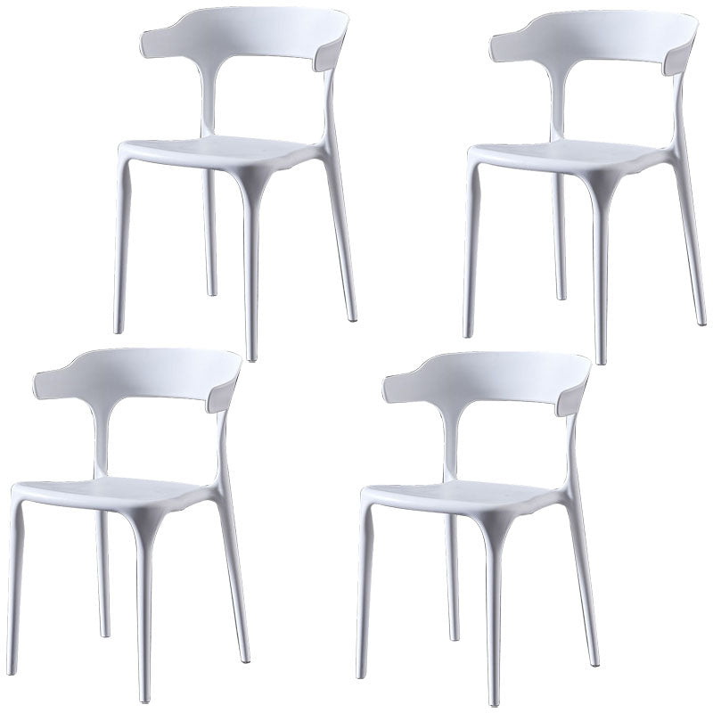 Scandinavian Plastic Restaurant Arm Chair Open Matte Finish Dining Chair