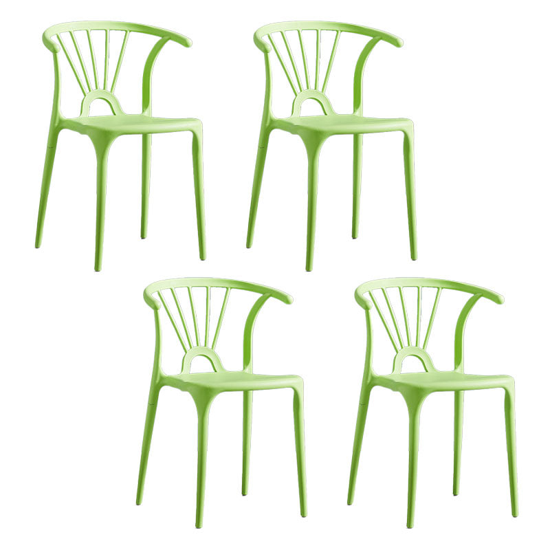 Contemporary Stackable Chairs Dining Kitchen Arm Chair with Plastic Legs