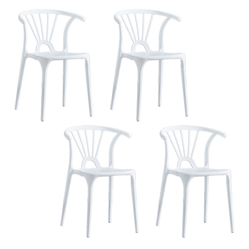 Contemporary Stackable Chairs Dining Kitchen Arm Chair with Plastic Legs