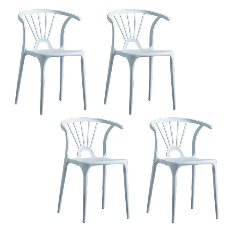Contemporary Stackable Chairs Dining Kitchen Arm Chair with Plastic Legs