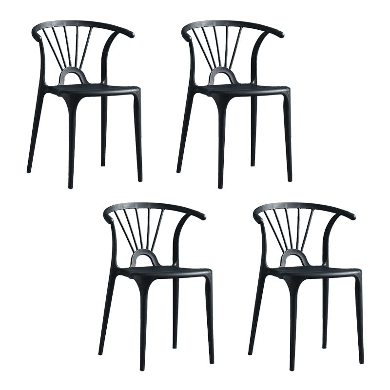 Contemporary Stackable Chairs Dining Kitchen Arm Chair with Plastic Legs