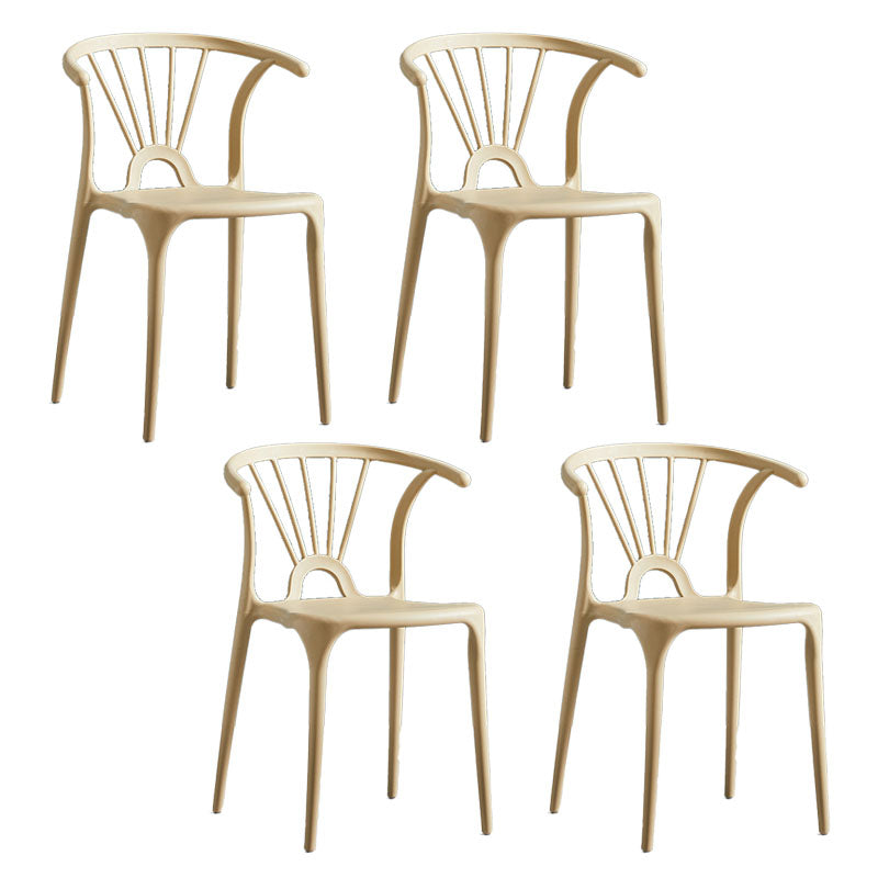 Contemporary Stackable Chairs Dining Kitchen Arm Chair with Plastic Legs